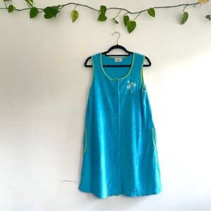 Vintage Turquoise Terrycloth Cover Up